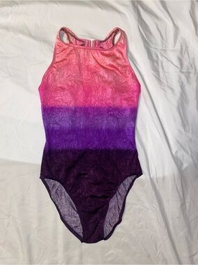 Vintage 70s Jantzen Ombre Pink to Purple One-Piece Swimsuit